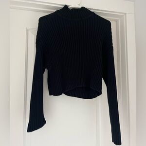 LA hearts mock neck cropped black sweater
